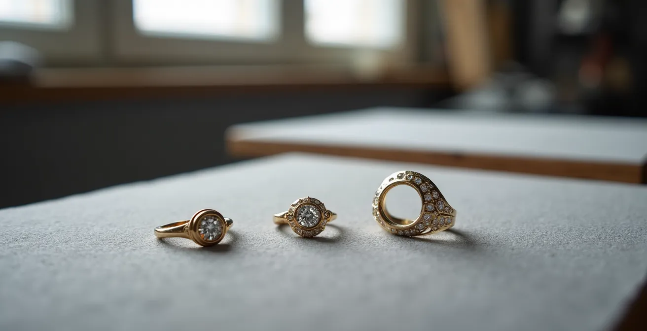 Vergleich verschiedener Edelsteinfassungstechniken in der Goldschmiedekunst