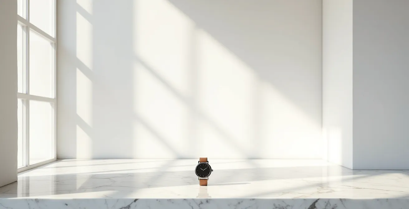 Geometrische Analyse des goldenen Schnitts bei einem klassischen Uhrenzifferblatt