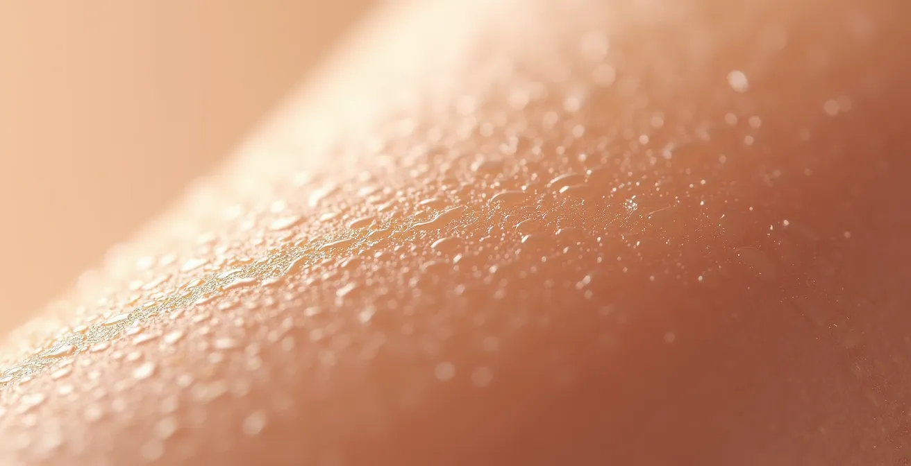 Makroaufnahme der Hautstruktur zeigt Verbesserung über 12 Wochen