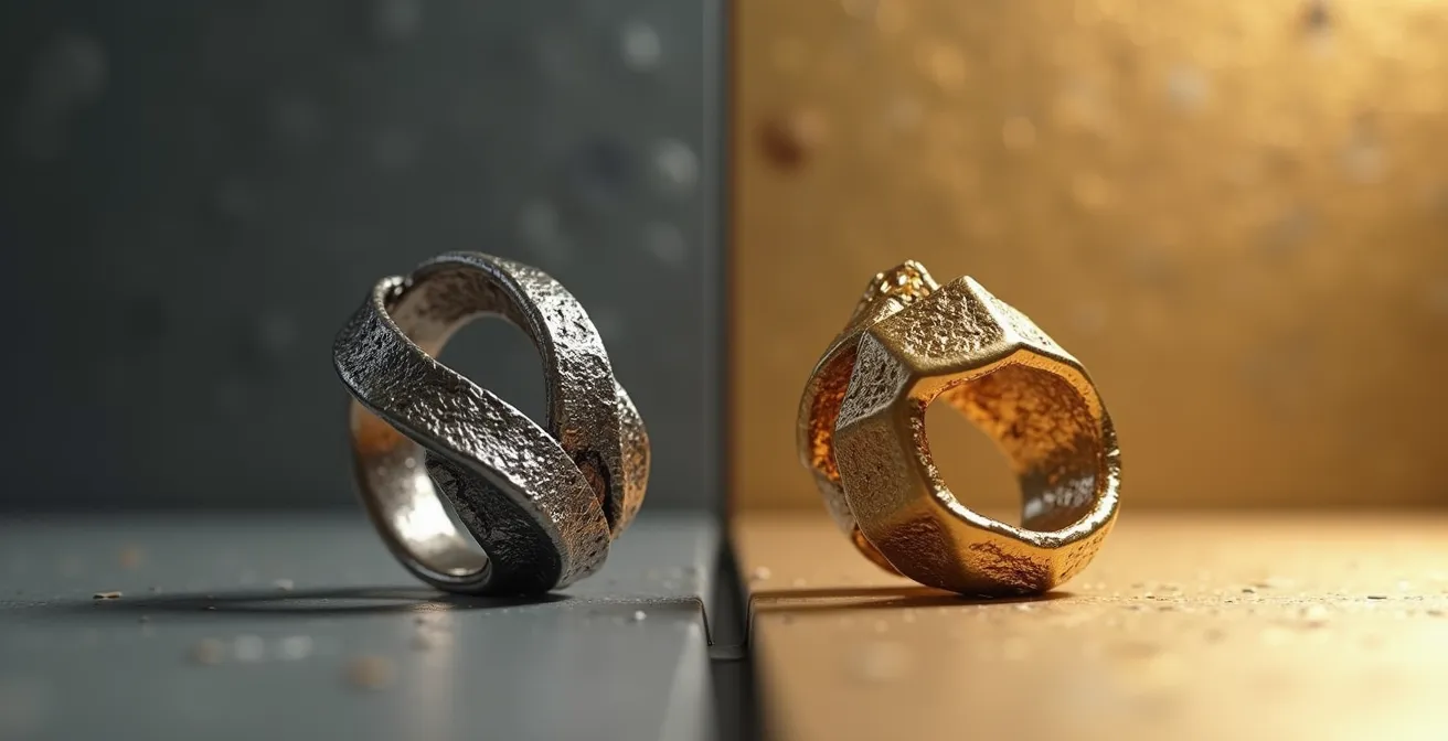 Meisterhafte Veredelung digital gefertigter Schmuckstücke durch traditionelle Handwerkskunst